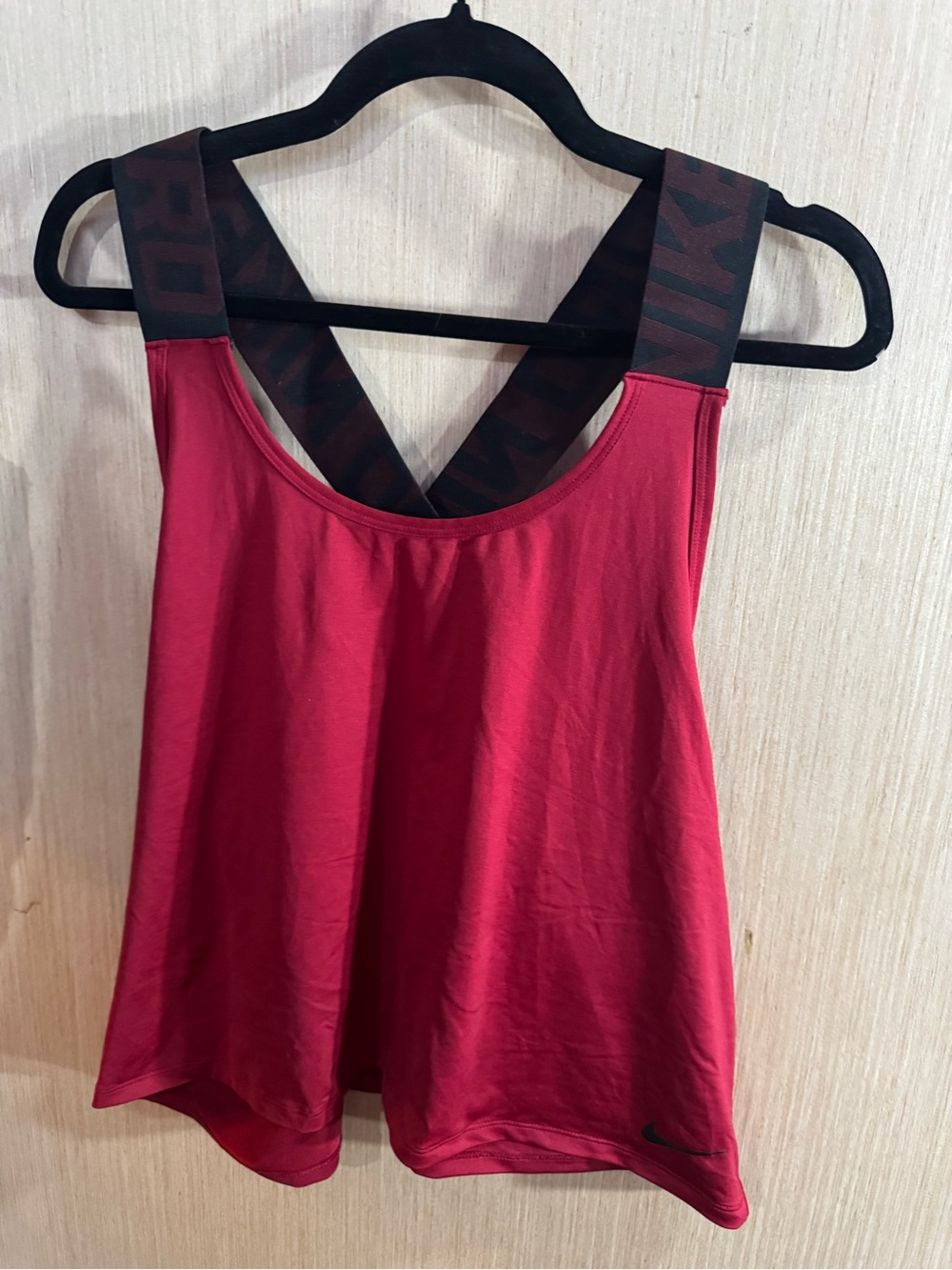 Nike Pro Women's Maroon Workout Tank with Branded Cross Straps Size XL
